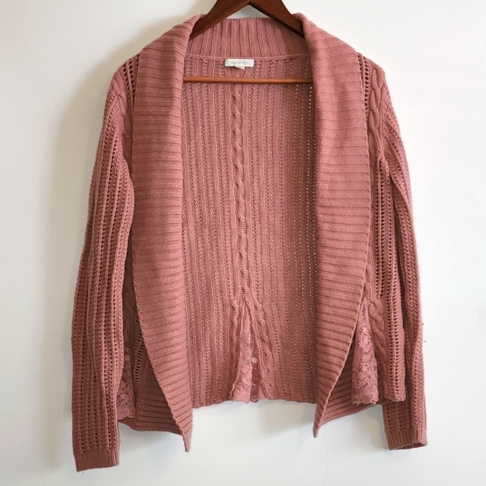 Garnet Hill Pink open front cardigan Size S